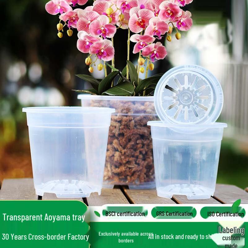 Qingshan Transparenter Orchideentopf zur Wurzelkontrolle