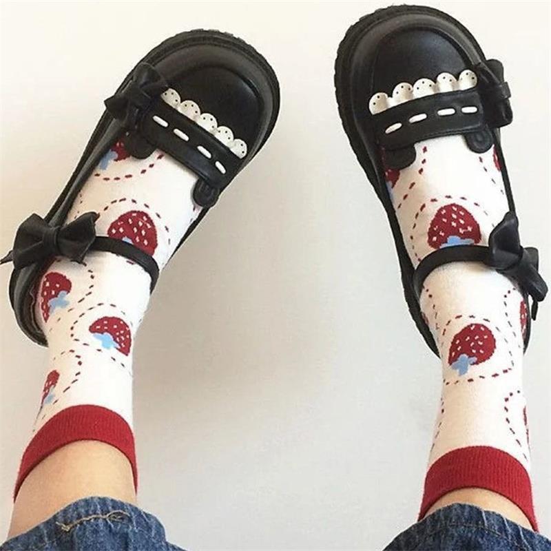 British Style Lolita Shoes Bow Round Head Japanese Mary Jane Lolita Flat Women's Shoes Retro Jk Single Shoes