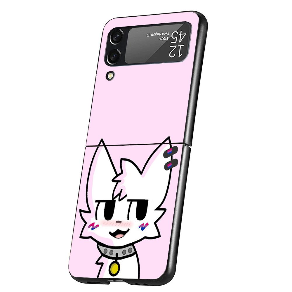 Boykisser Cat Cover Phone Case For Samsung Galaxy Z Flip 7 6 5 4 3 5G Flip7 Flip6 Flip5 Flip4 Flip3 Black Fundas Shell