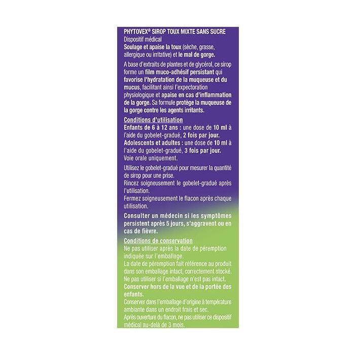 UPSA Phytovex Sirop Toux Mixte Sans Sucre 120ml