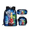 Insideout Student 17-Inch School Bag Ice Pack Three-Piece Mind Team Backpack Set