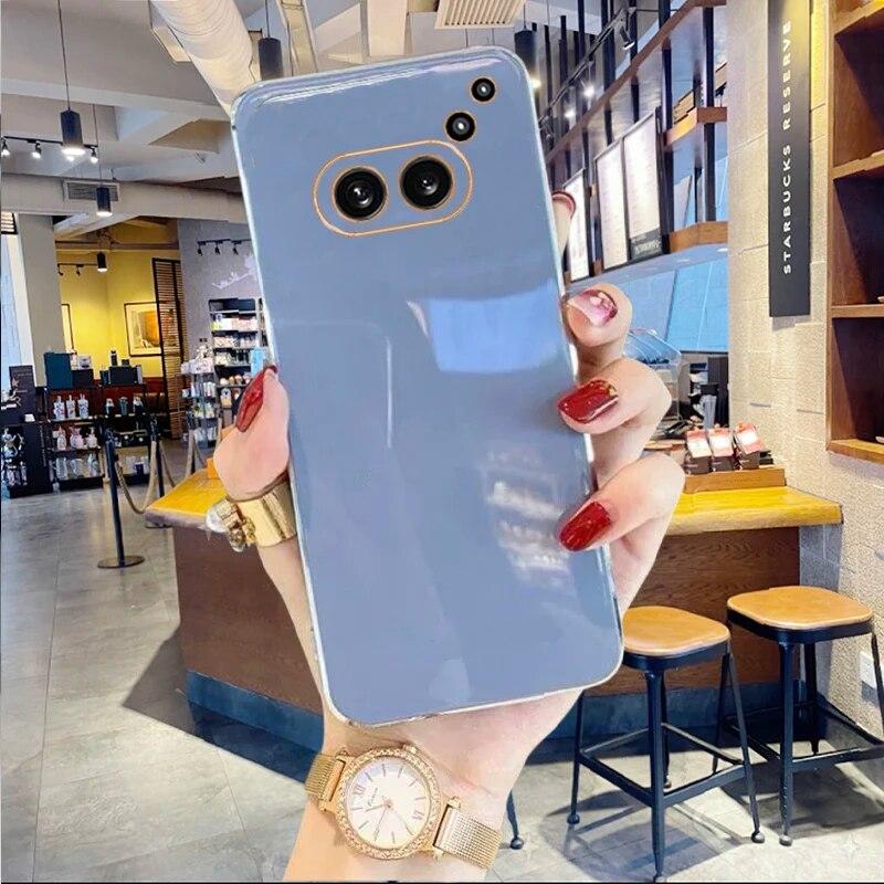 Luxusní čtvercové pouzdro na telefon For Nothing Phone 2A Měkké silikonové pouzdro odolné proti nárazu For Nothing Phone 2A 2a 1