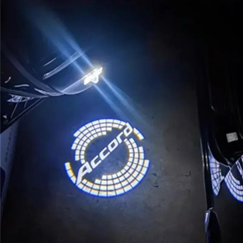 2Pcs Car LED logo Door Ghost Shadow Projector Welcome Light 3D Laser Lamp for Honda Accord 10th 7th 8th 9th 2003-2020 2021 2022 ajc256