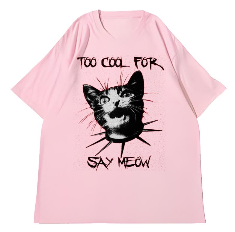 Adult and Childrens Comforting Catplaying Pure Cotton Tshirt Lazy and Casual Perfect for Staying At Home or Parties
