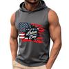 Ärmelloser Herren Hoodie Lässiger Leichter Pullover Kapuzen Tanktop mit Arbeitsfeiertags-Grafikdruck für Sommerliche Outdoor-Aktivitäten