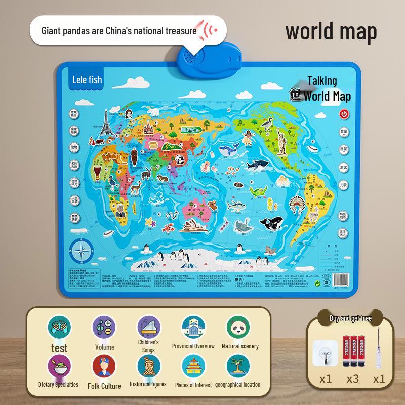 Children's Interactive Sound Wall Chart: China Map - Educational Toy for Regional Knowledge