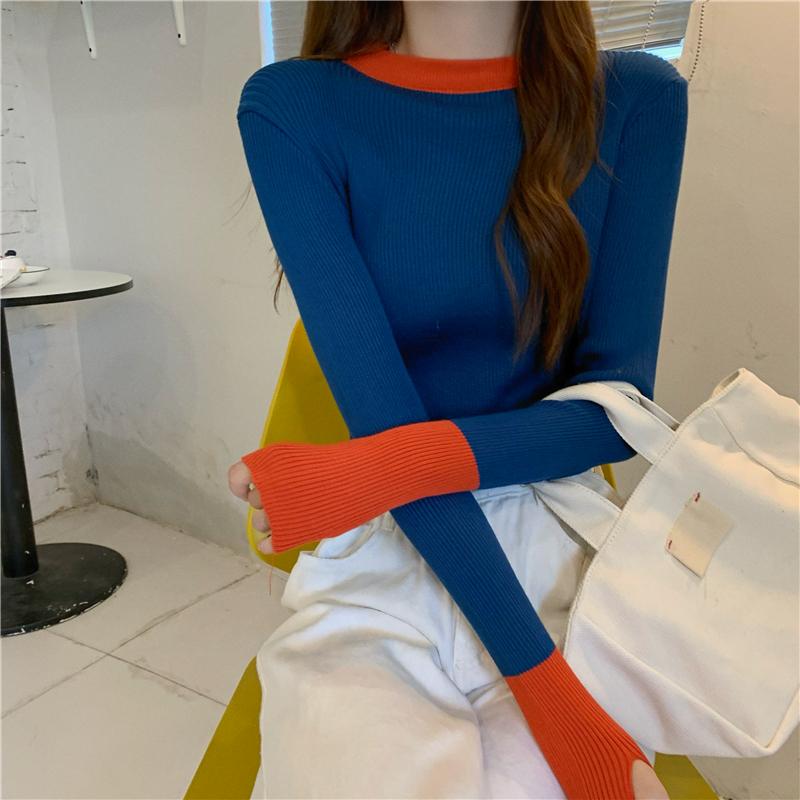 

Осень-зима женский длинный рукав вязаный свитер пуловер с пуговицами топы для девочек One Size