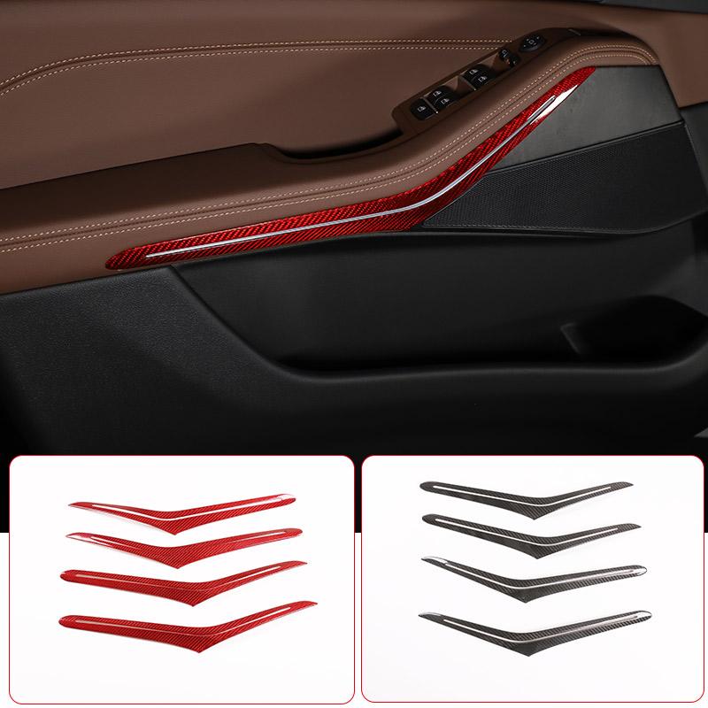 For BMW X5 G05 X7 G07 2019-2026 Real Carbon Fiber Car Interior Door Armrest Ambient Light Decorative Sticker Car Accessories