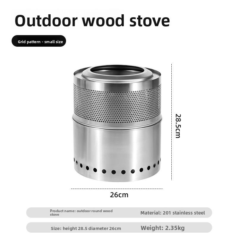 

Portable Folding Outdoor Stainless Steel Wood Stove High Temperature Resistant Non-Deformable Camping Picnic BBQ Heating Stove