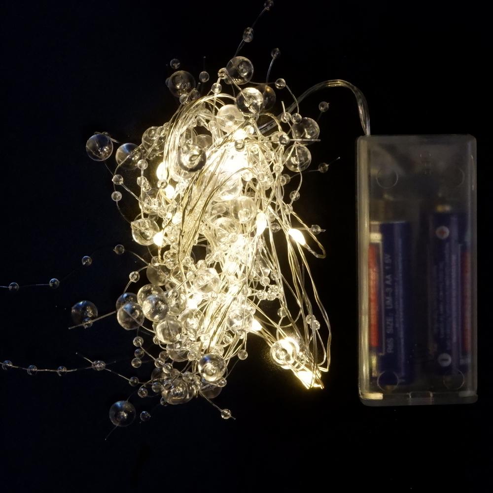 Battery Pearl LED Lights, Pearl LED Copper String Lights Fairy Lights, Wedding Family Party LED Lights, Christmas Decoration Lights