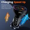 90W USB Car Charger 3 Ports Dual PD30W QC3.0 Super Fast Charging Power Adapter Universal Car Phone Charger For iPhone 17 16 Pro