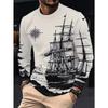 Autumn Men's 3D Printed Crew Neck Long Sleeve T-Shirt