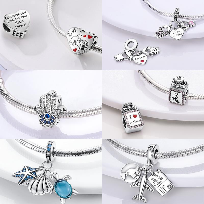 Charms Copper Original Pendants Beads Perfume Plane Fit Bracelet Making Woman Jewelry