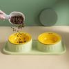 Conjunto de Tigelas Duplas Anti-tombamento para Alimentação de Animais Cerâmica Tigela de Alimentação para Animais Tigela para Gatos Tigela Dupla para Animais Exterior
