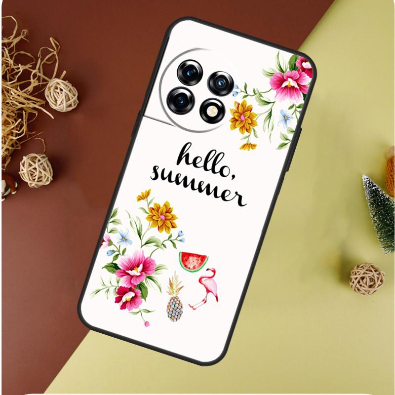 Hello Summer Flowers For OnePlus Nord CE 4 3 2 Lite N20 N30 9 10 Pro 8T 9RT 10T 10R 13R 12R 11 12 13 Phone Case