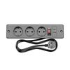 Multipresa a Incasso 3 Prese AC 3680W Interruttore di Sovraccarico USB‑A USB‑C Presa Integrata Cavo 1.5M per Scrivania Mobile Tavolo da Riunioni