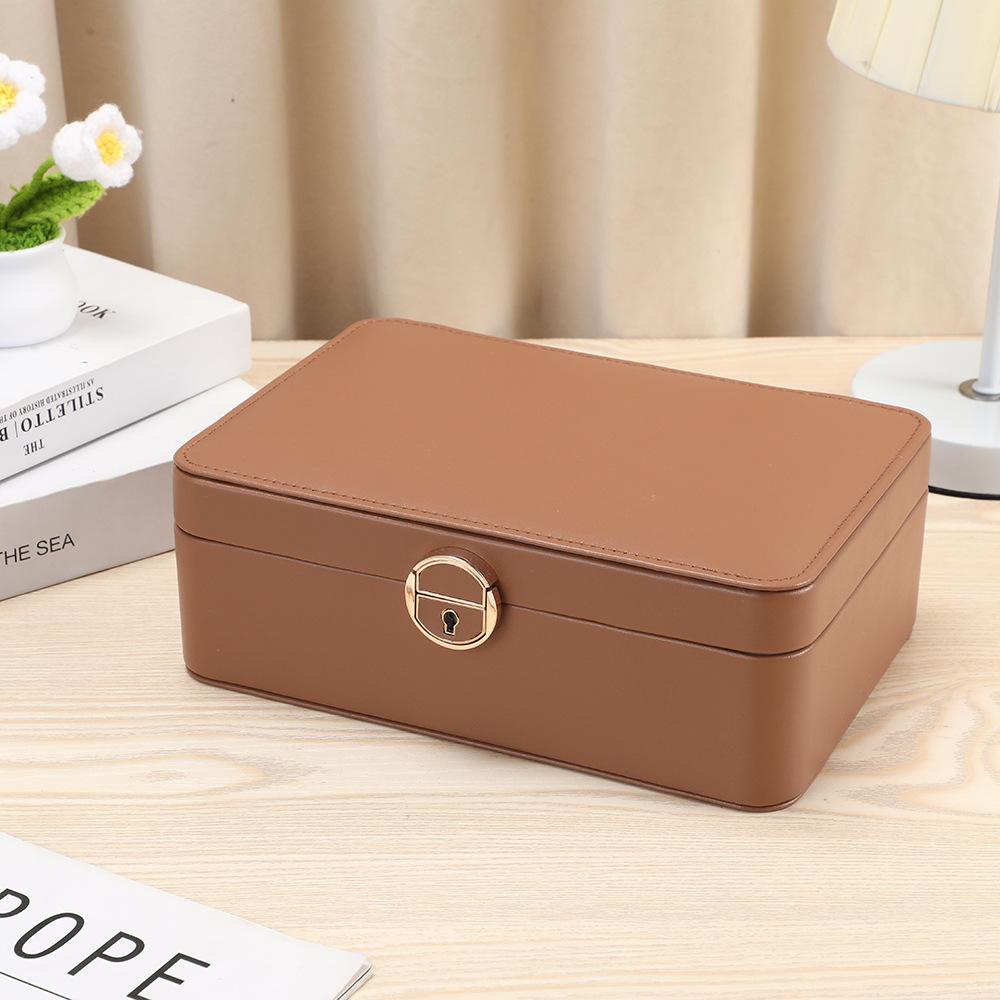 New Special Promotion Portable Pu Leather Jewellery Ring Necklace Storage Case Rectangle Travel Jewelry Box Packaging