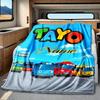 Tayo Bus Friends Blanket Personalized Name Soft Comfortable Stylish Blanket Car Blanket Perfect For Travel Camping Outdoor Home Suitable For All