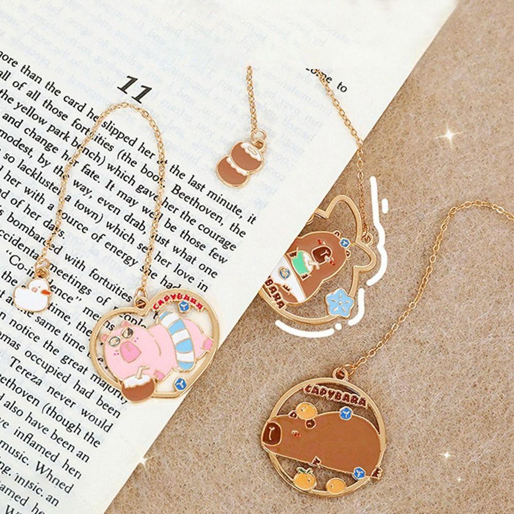 

Metal Capybara Metal Bookmark Hollow Pagination Mark New Book Clip Stationery