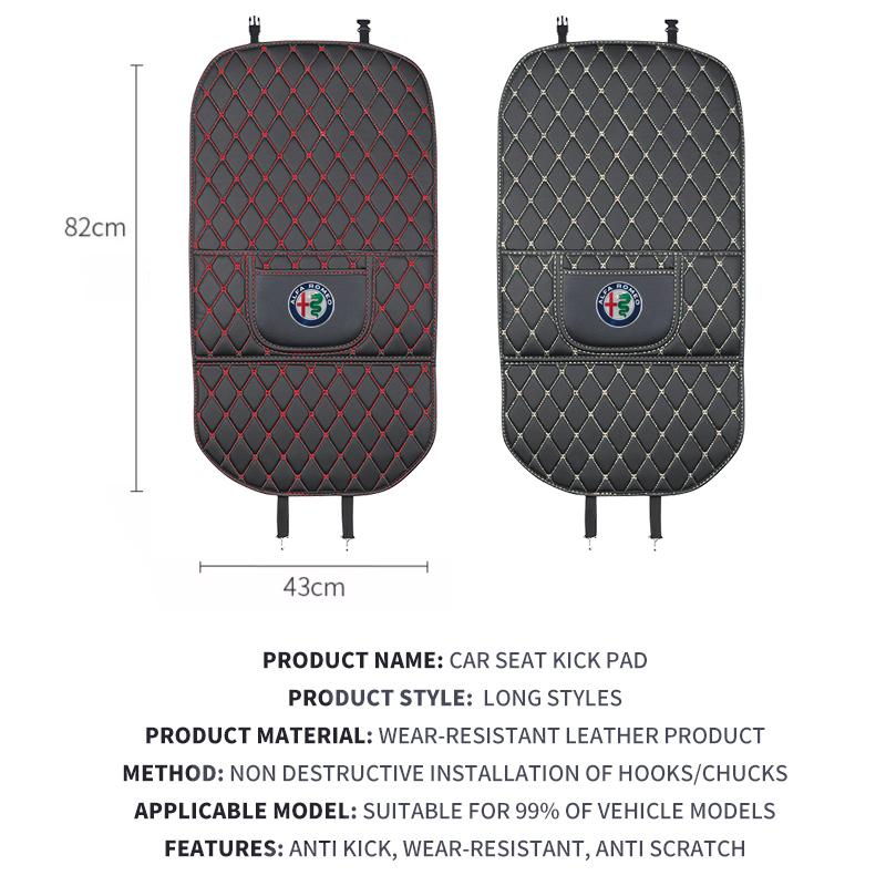 Car Anti-kick Mat Car Seats Anti Kick Pad Mat For Alfa Romeo Citroen LEXUS Dacia Tesla Cadillac Land Rover Toyota Hyundai