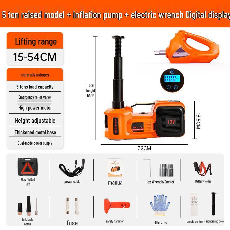 12V Electric Hydraulic Off-Road Vehicle Jack - 5 Ton Capacity
