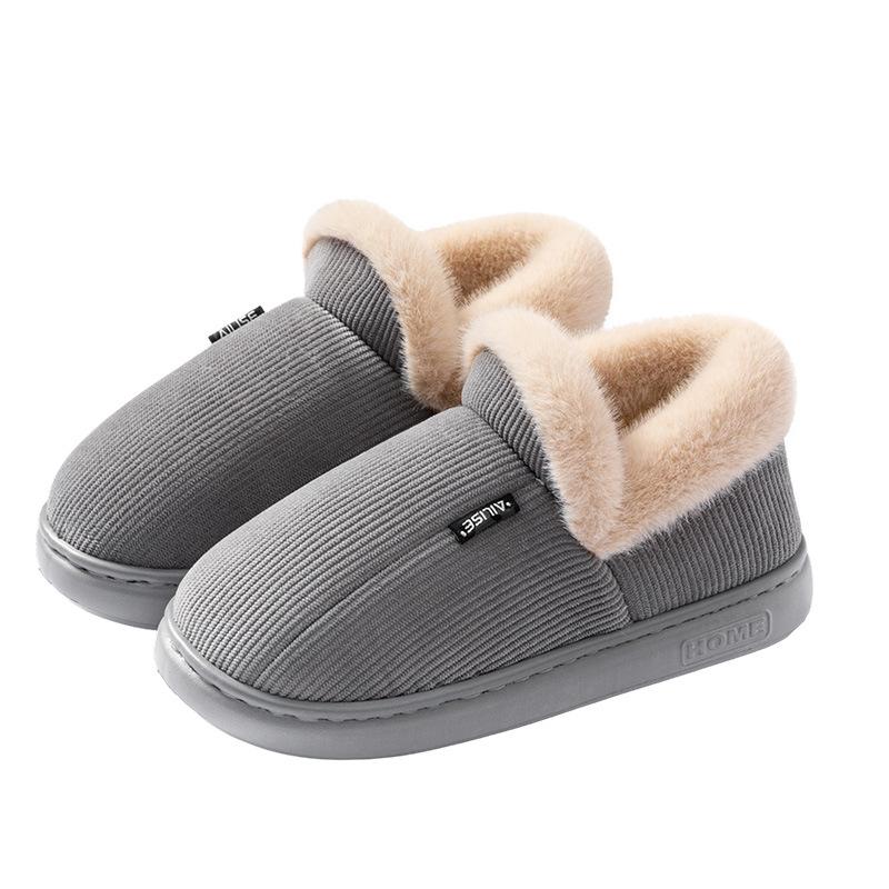 Thick-soled, Warm, Fleece and Thickened Cotton Shoes for Indoor Home Use