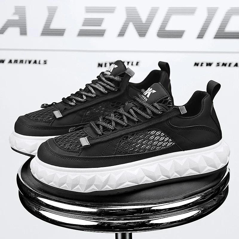 

Men s Sandals New Hand-Woven Summer Hollow Men Shoes Outdoor Anti-slip Men s Casual Wading Shoes Fashion Comfortable Sneakers 45 чорний