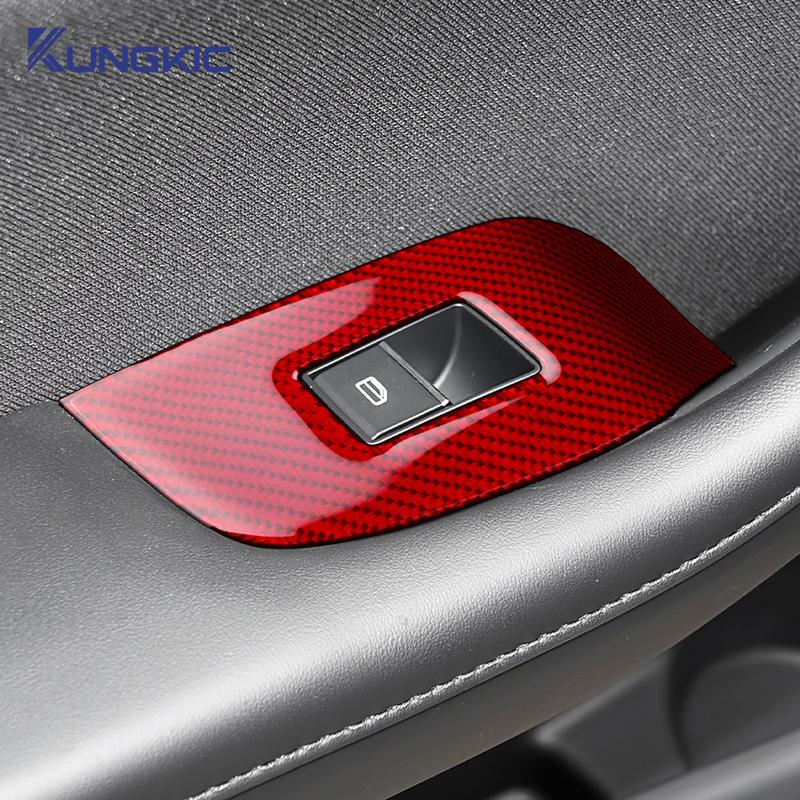 Real Soft Carbon Fiber Sticker LHD RHD For Mazda 3 BP Axela -2025 Car Front Door Window Lift Panel Interior Accessories