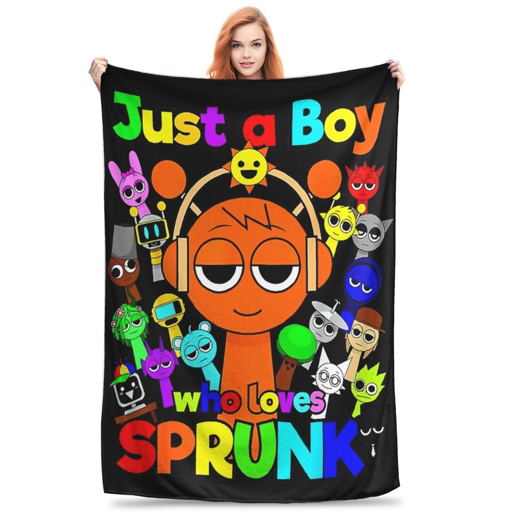 Incredibox Sprunki Game Blanket Fleece Spring/Autumn  Portable Warm Throw Blanket for Home Outdoor Plush Thin Quilt