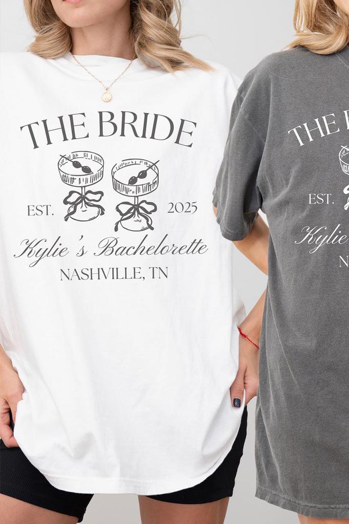 The Bach Club Bachelorette Print Comfort Shirts Custom Location And Name Bachelorette Party Tee Y2K Top Daily Trendy Streetwear