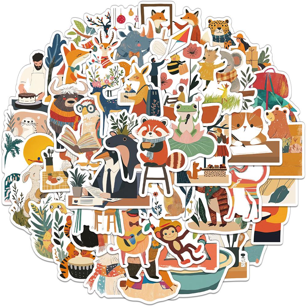 

Набор из 50 минималистичных наклеек-иллюстраций из детских сказок - Веселые наклейки для DIY No