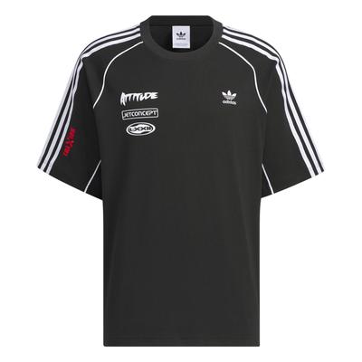 Originals Adicolor Motorcor Sports Rundhals Gestreift Kurzarm T-Shirt Herren Tops Schwarz Weiß JL8422