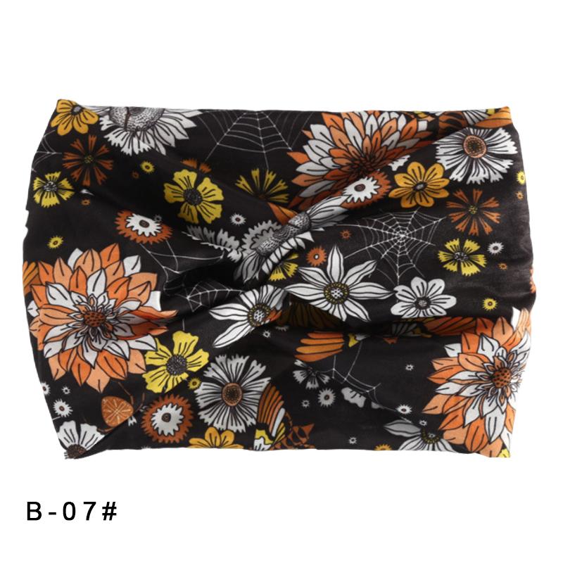 Printed Wide Elastic Headband Pilates Yoga  Running Cycling Hairband Turban Makeup Hair Hoop Makeup Headwrap for Women Girl