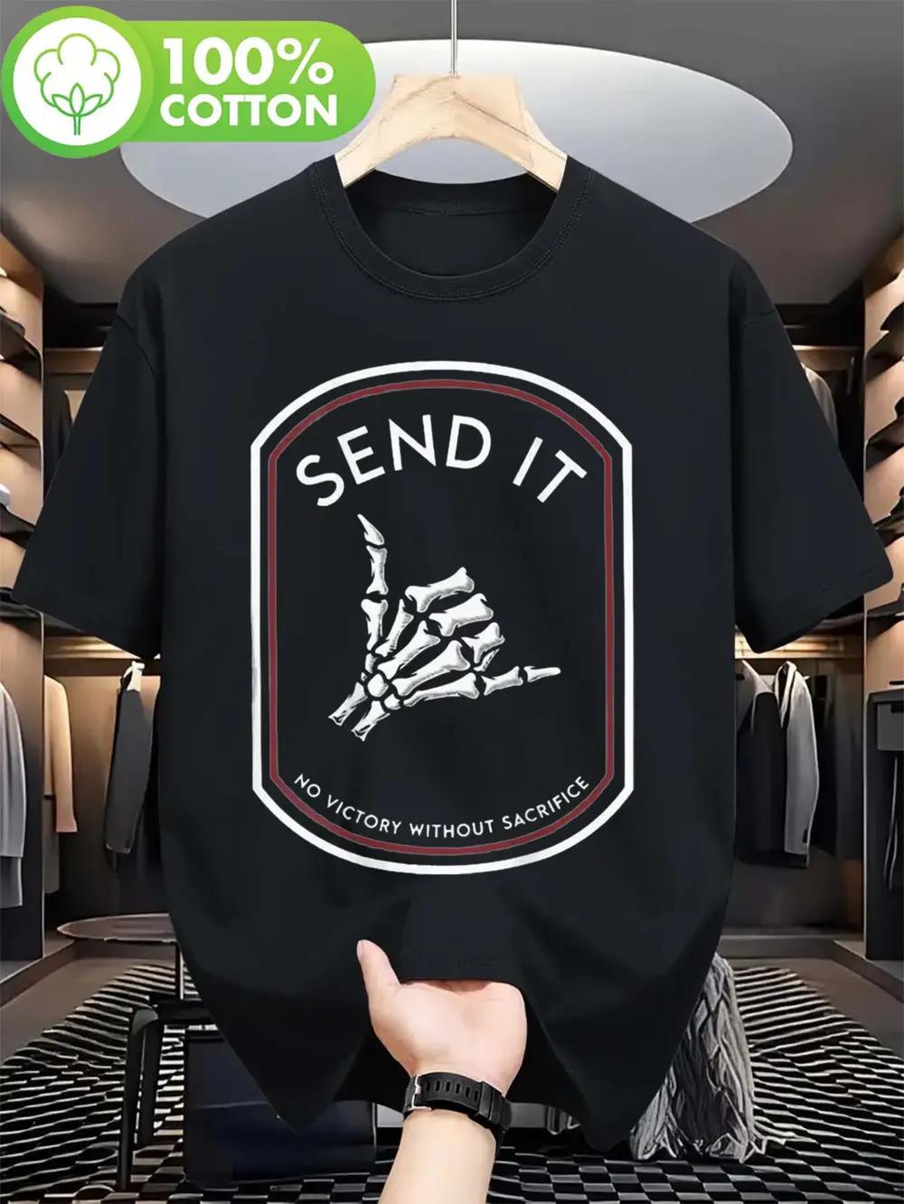 

Send It Graphic T-shirt - Cotton Casual Crew Neck Short Sleeve Top L