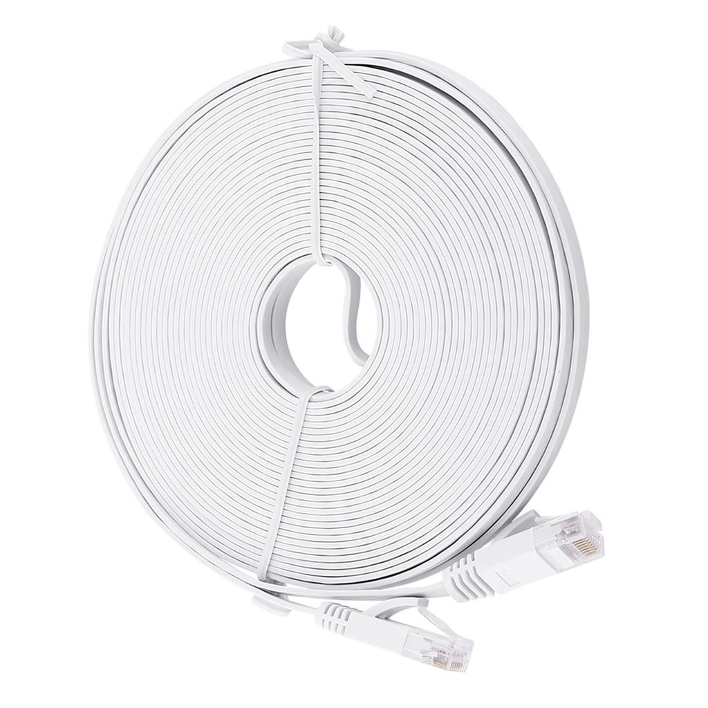 RJ45 CAT6 Ethernet Netzwerk Flaches LAN-Kabel UTP Patch Router-Kabel 1000M Weiß