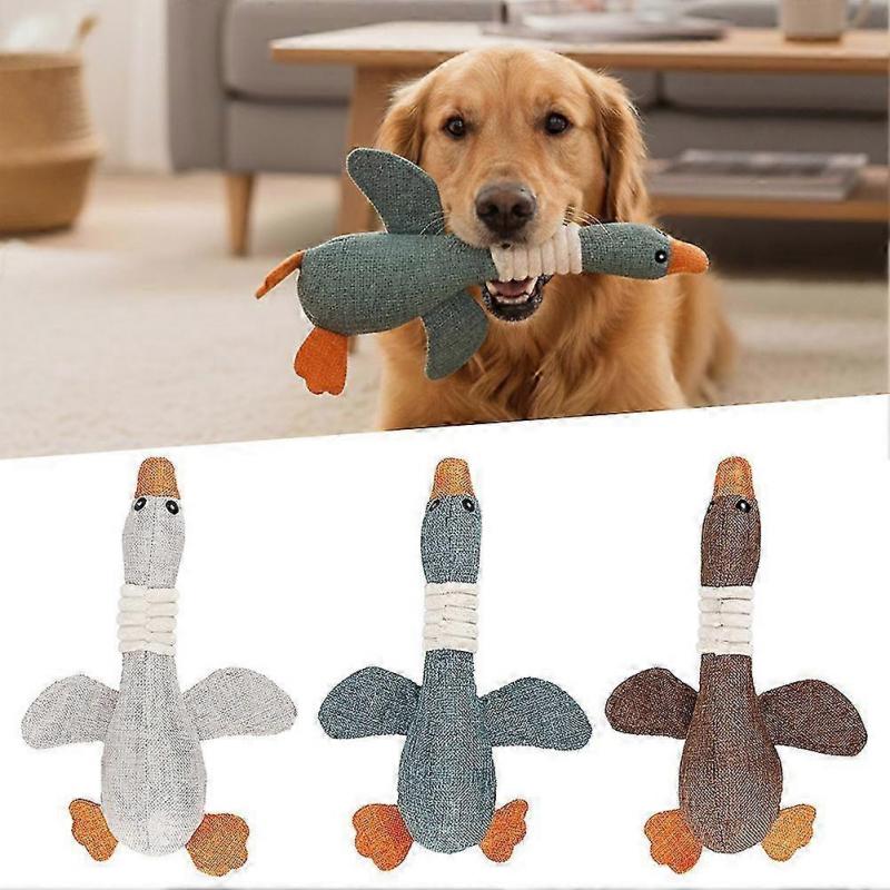 Indestructible Duck Dog Toy, Squeaky Interactive Plush for Aggressive Chewers, Tough Chew-Proof Toy for Medium Dogs