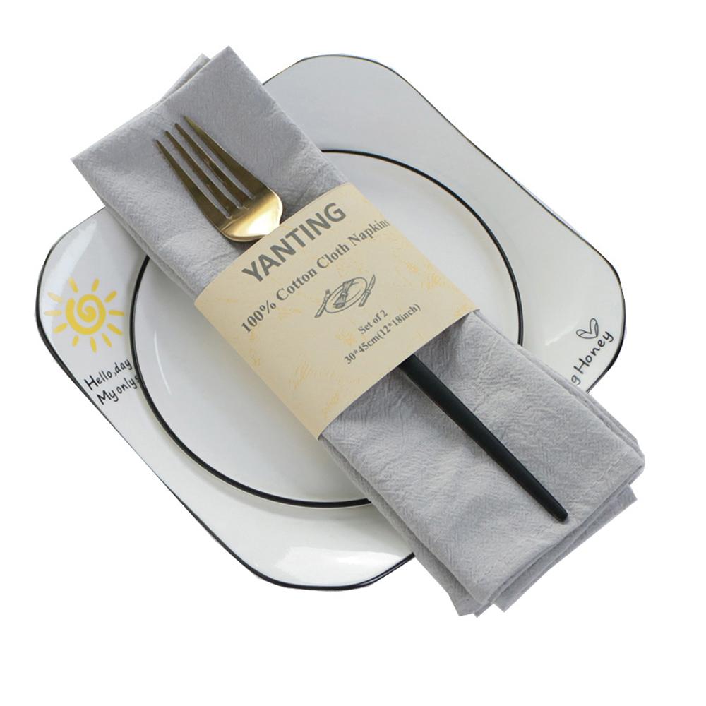 6 Pcs Serving Cloth Napkins 30x45cm Natural Cotton Fabric Serviette Kitchen Tea Table Towels for Wedding Decoration Baby Shower