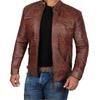 Herren Motorrad Lederjacke Slim Fit Kurzmantel Revers PU Jacken Herbst Reißverschluss Ständer Winddichter Ledermantel Herrenbekleidung