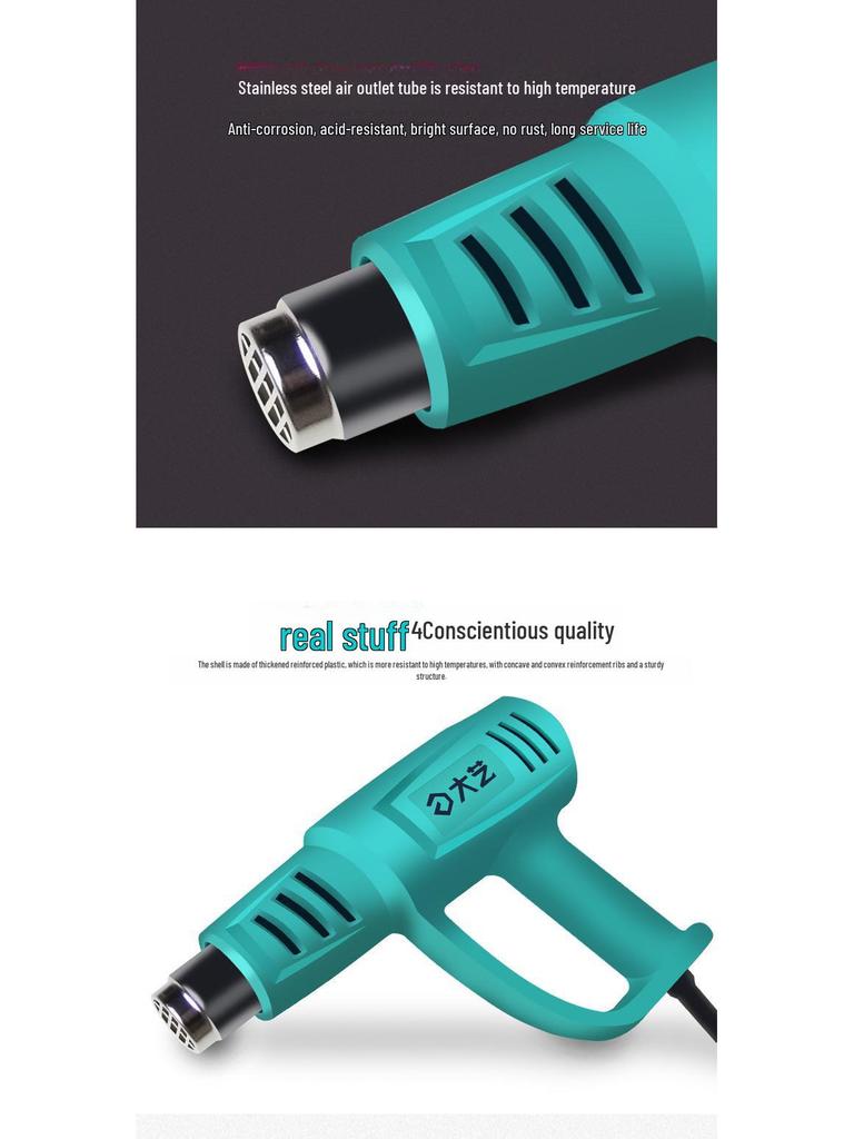 Dayi High Power Hot Air Gun for Plastic Welding, Car Film, Electronics Repair, and Hair Drying (Model 01-2000)