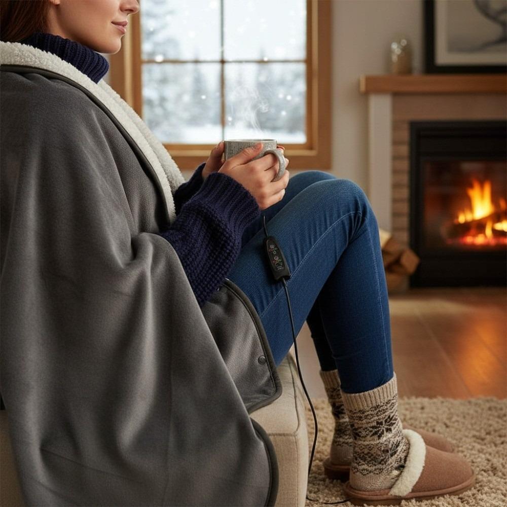 Wearable USB Electric Heated Blanket 3 Heated Level Electric Blanket Portable Heating Shawl Office