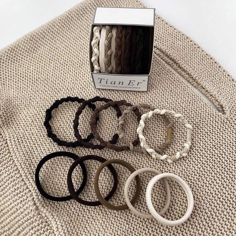 10 Pack of New Style Hair Tie Twist Headbands for Women - Autumn, Damage-Free, High-End Elastic Hair Bands