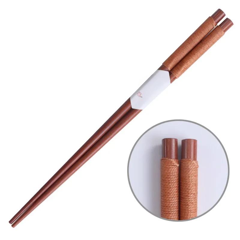 Håndlaget japansk naturlig kastanjetre Sushi spisepinner Sett verdi gave Sushi kinesisk mat Tie Line