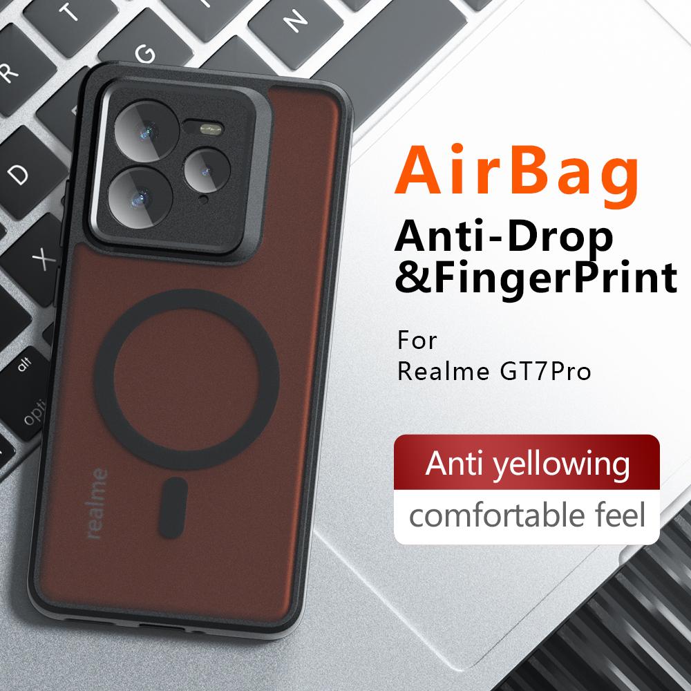 For Magsafe Magnetic Wireless Charging Case For Realme GT7 Pro GT7Pro Shockproof Matte Back Cover Coque