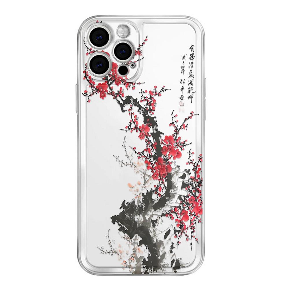 

Chinese Ink Plum Blossom Print Phone Case For Samsung Galaxy S10 S20 S21 S22 S23 S24 S25 NOTE 10 20 ULTRA Cover Samsung S20 FE