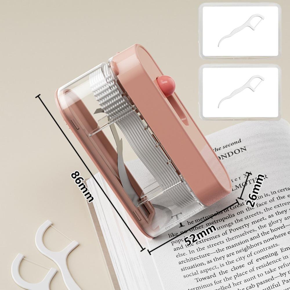 

Пылезащитная коробка для хранения зубных нитей, креативный мини-кейс для зубочисток, органайзер для зубных нитей, для ежедневного использования Pink with 100Pcs Floss