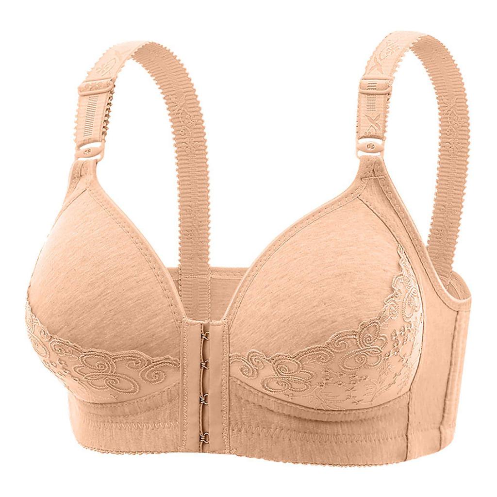 European Plus Size Wireless Front Closure Bra for Middle-Aged and Elderly – Comfortable Push-Up Design