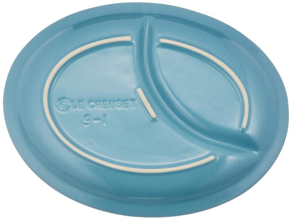 Le Creuset Multi-Oval Plate (Small), Marine Blue, Heat and Cold Resistant, Microwave and Oven Safe [Official Japanese Product]