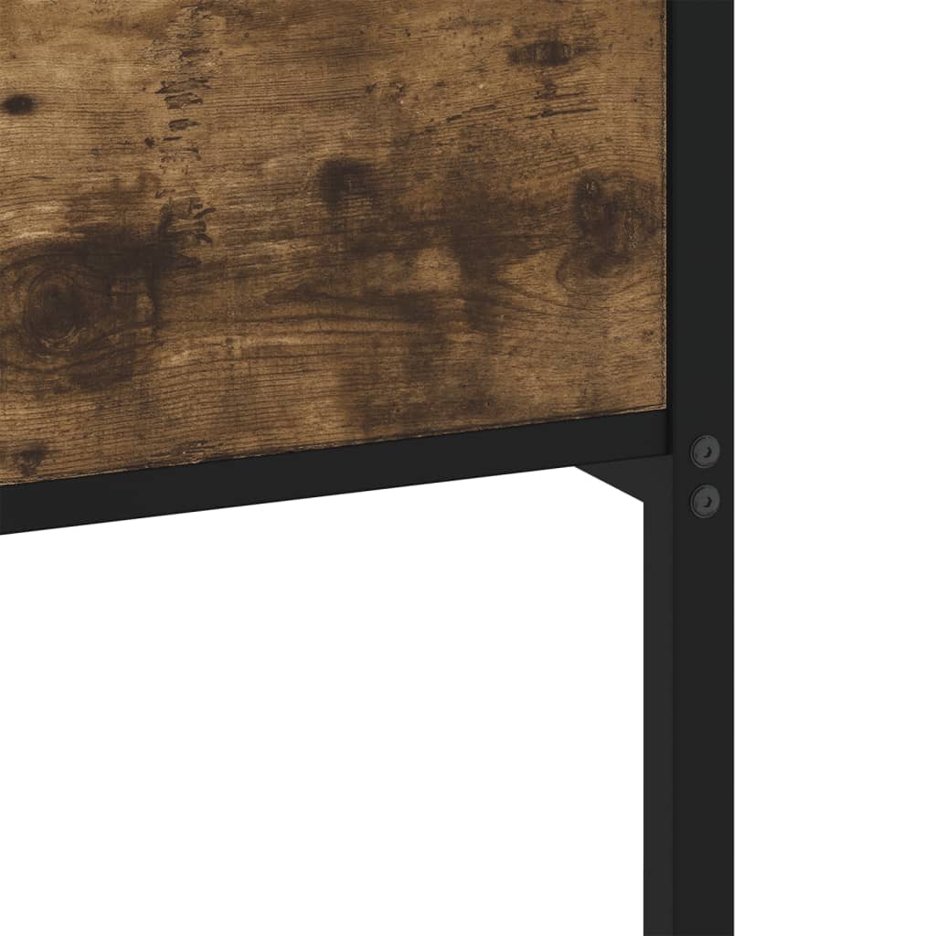 Metal Bed Frame without Mattress Smoked Oak Finish 180 x 200 cm