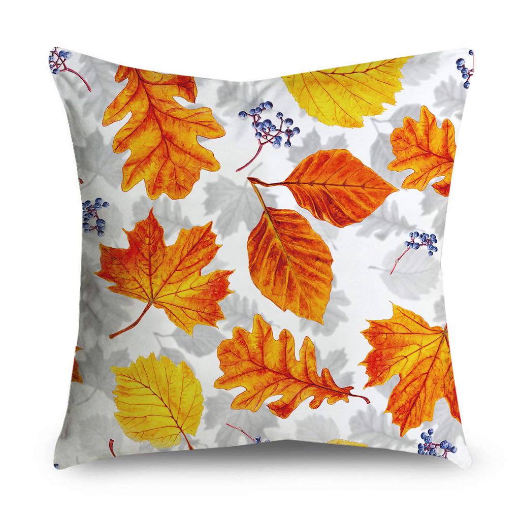 45 * 45cm Őszi Levélmintás Poliészter Párnahuzat Otthoni Nappali Kanapé Hálószoba Dekoráció Párnahuzat