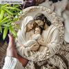 2D Flat Aluminium Nativity Christmas Sign - Holy Night Figurine Ornaments - Aluminium Manger Sign - Ideal for Front Door, Wall, Porch, Window Decor